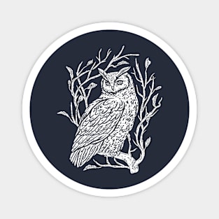 Winter White Owl Magnet